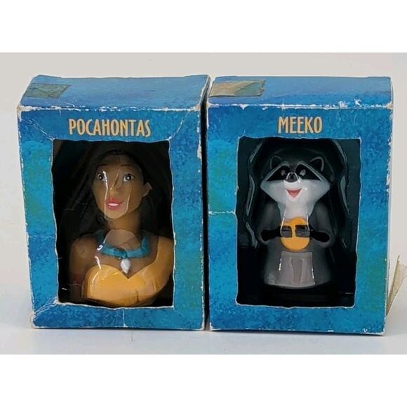 VINTAGE 1995 Disney Pocahontas & Meeko FINGER PUPPETS "Finger Top-Ems" Just Toys - Picture 1 of 8